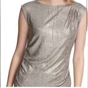 Calvin Klein Sleeveless Metallic Gold Top  Size S